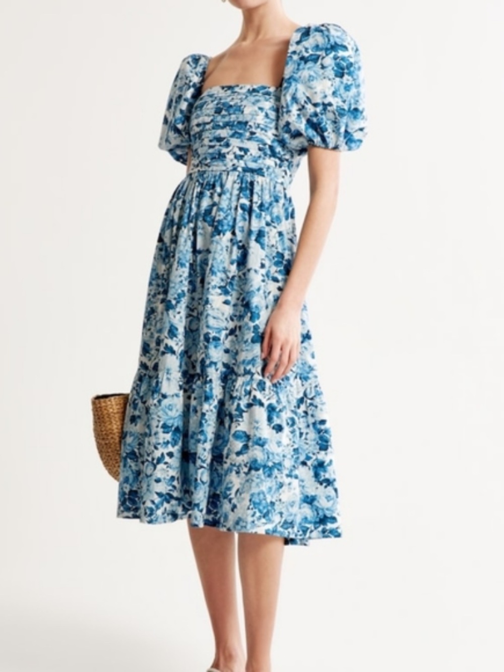 Abercrombie & Fitch Blue Floral Midi Dress